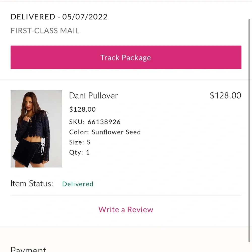 Free People Navy Crochet Crop Top